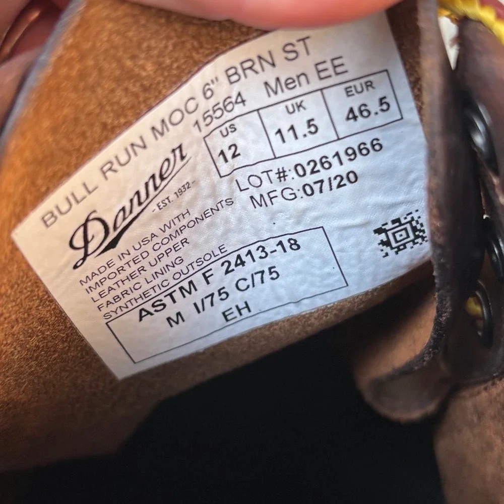 Danner Bull Run Moc Toe 6 Brown Steel Toe Work Boots 15564 Mens 12 EE Wide USA